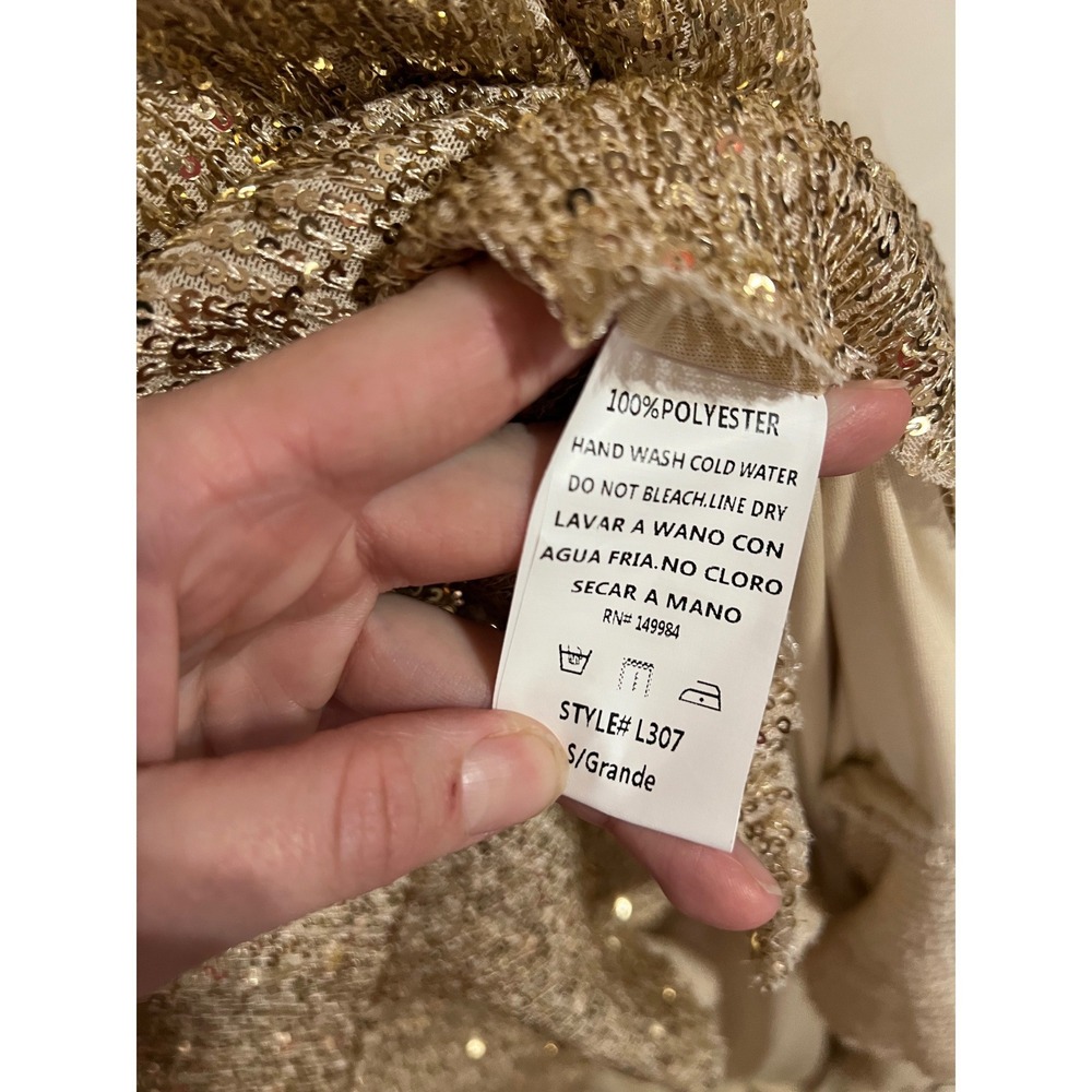 Southern Fried Chics Sequins Ruffle High Low Dress Small Glamorous Evening Party - Picture 9 of 11